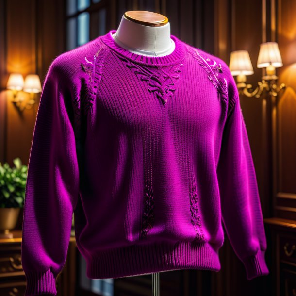 Pic d'un pull magenta de fer