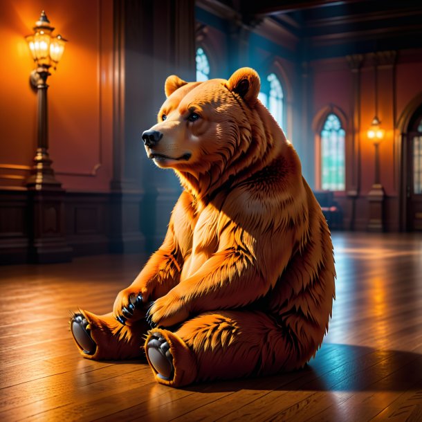 Image of a orange waiting bear