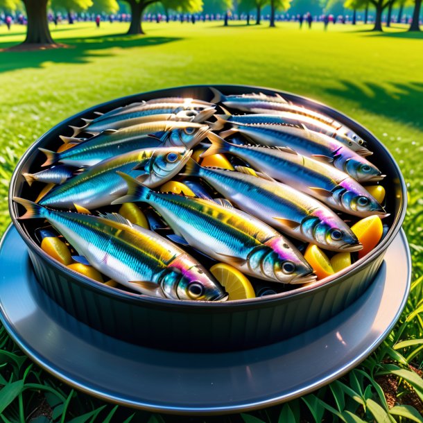 Foto de una sardina en un cinturón en el parque