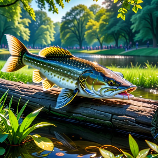 Image of a drinking of a pike in the park