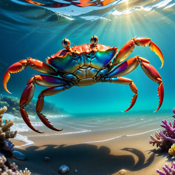 Image d'un crabe dans un pantalon dans la mer