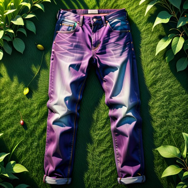 Sketch of a plum jeans from grass