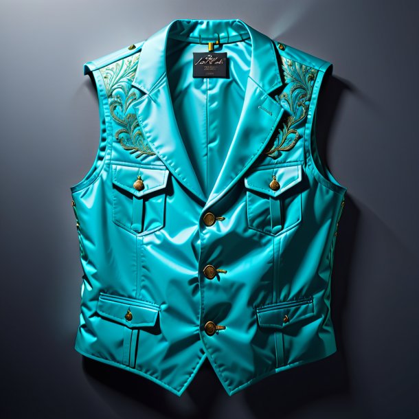 Sketch of a cyan vest from paper