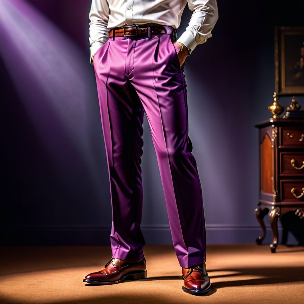 Portrait of a plum trousers from iron