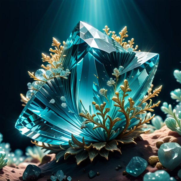 Illustration of a aquamarine hedysarum