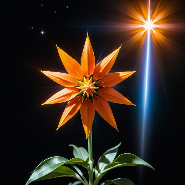 Depicting of a orange star of bethlehem