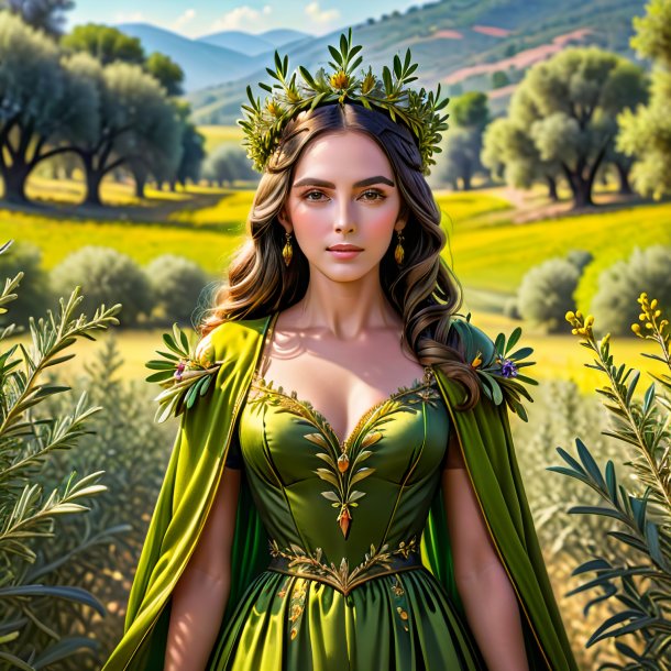 Depicting of a olive queen of the meadow