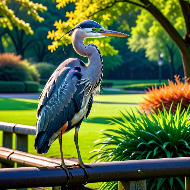 Foto de uma garça em um cinto no parque