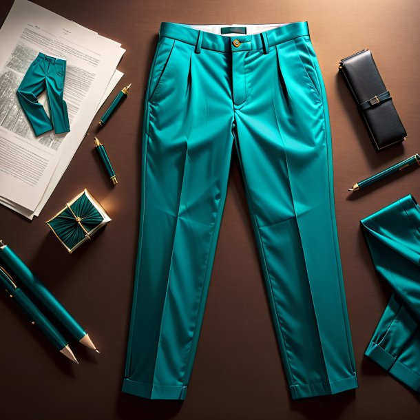 Sketch of a teal trousers from paper