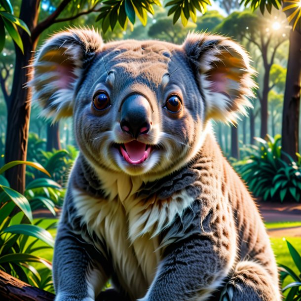 Photo of a crying of a koala in the park