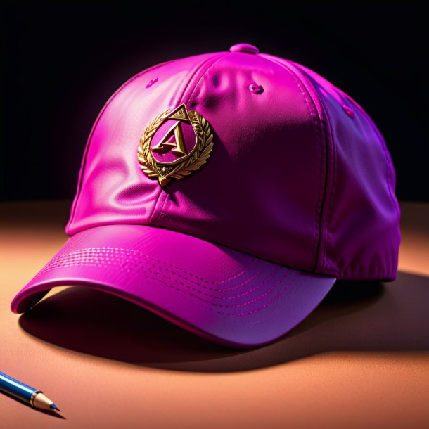 Drawing of a magenta cap from clay
