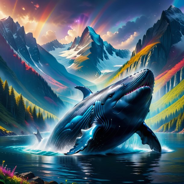 Image of a crying of a whale in the mountains