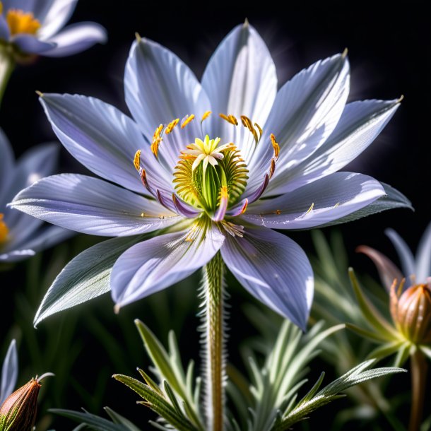 Photography of a silver pasque flower