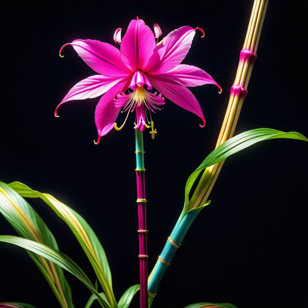 Imagery of a fuchsia indian cane
