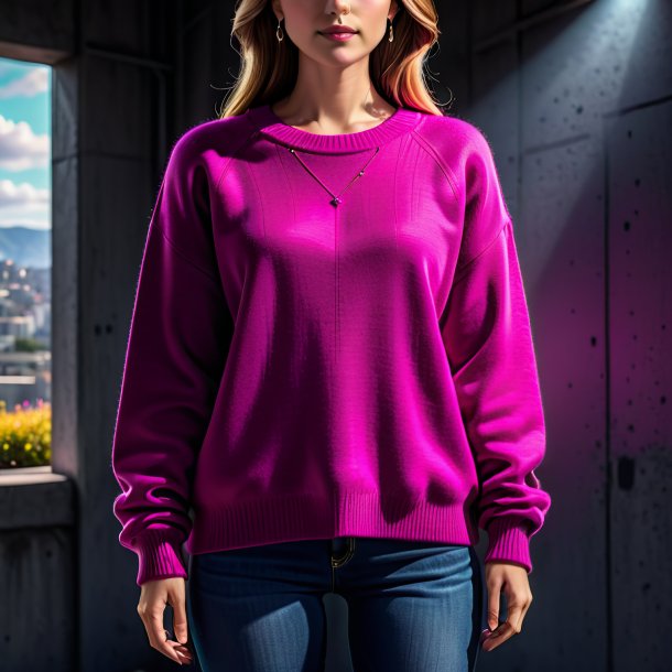 Drawing of a magenta sweater from concrete