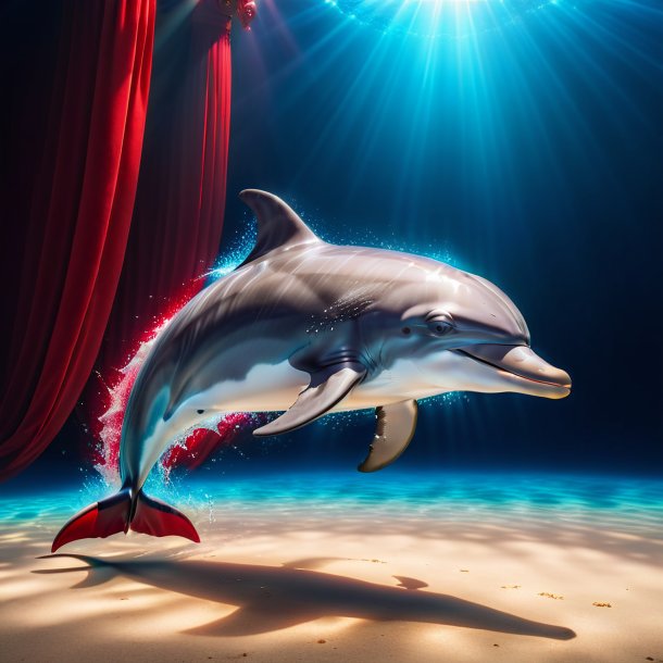 Photo of a dolphin in a red shoes