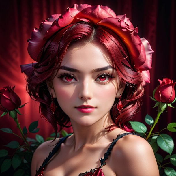 Portrait of a crimson rose