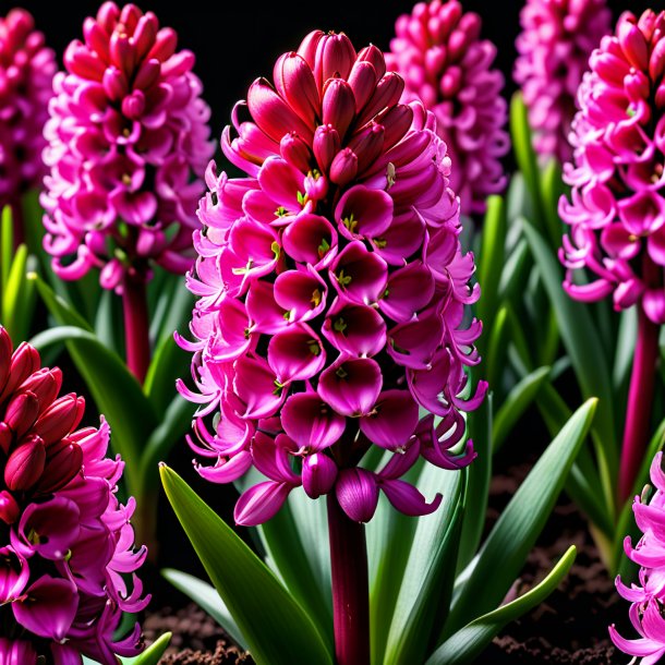 "picture of a hot pink hyacinth, expanded"