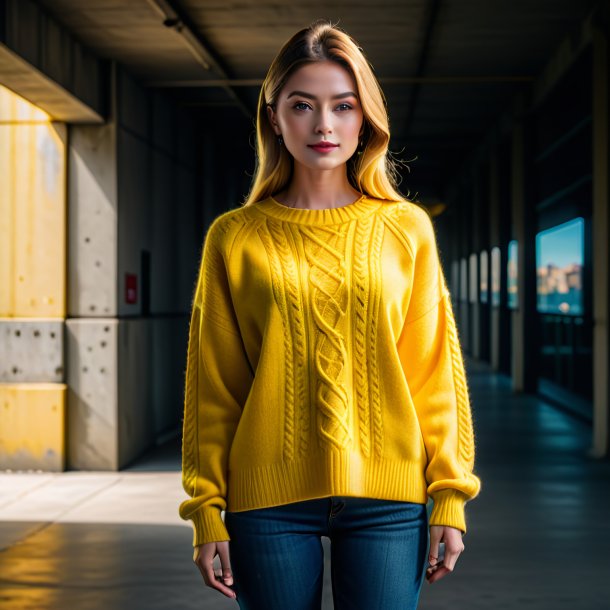 Image of a yellow sweater from concrete