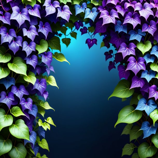 Clipart of a azure violet ivy