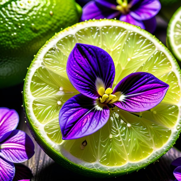 "depiction of a lime violet, sweet"