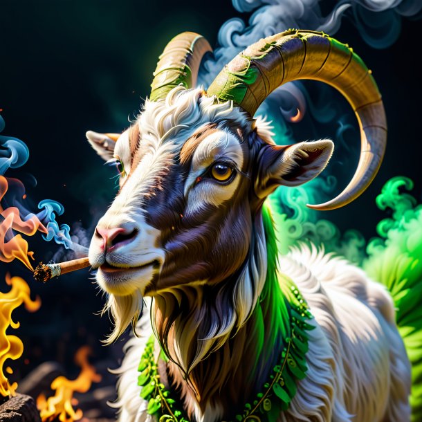 Image of a lime smoking goat