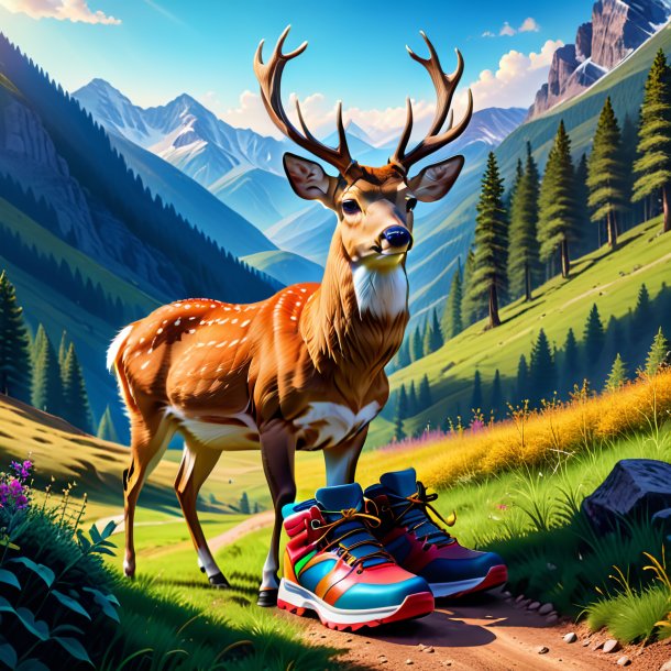 Pic of a deer in a shoes in the mountains