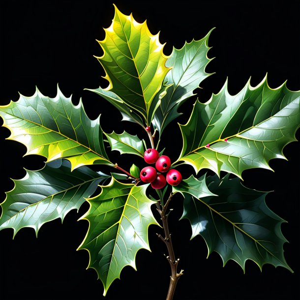 Drawing of a olden holly