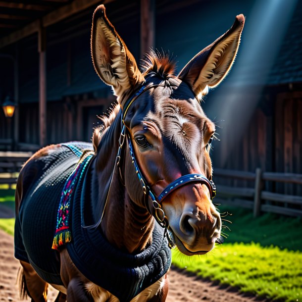 Photo d'une mule dans un pull noir