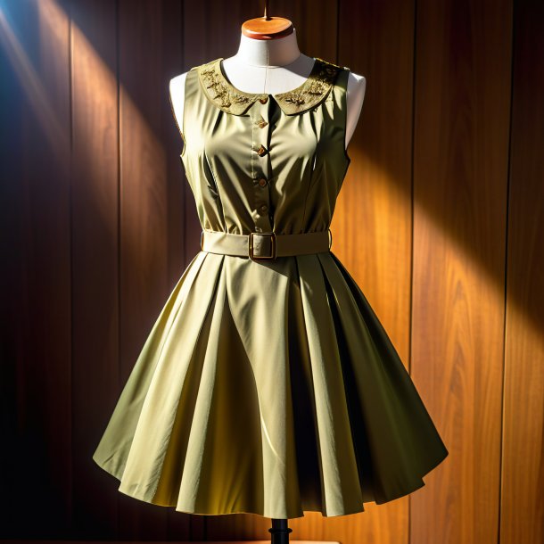 Photography of a khaki dress from wood