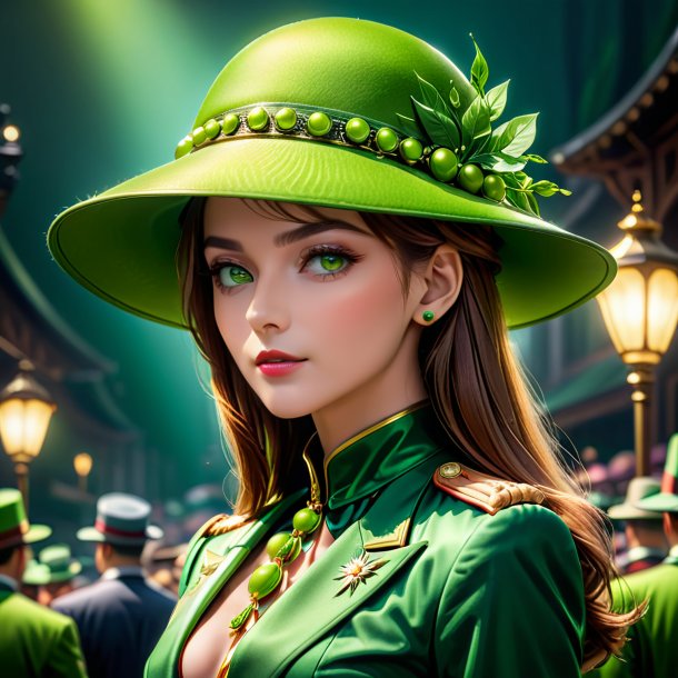 Clipart d'un chapeau vert pois de métal