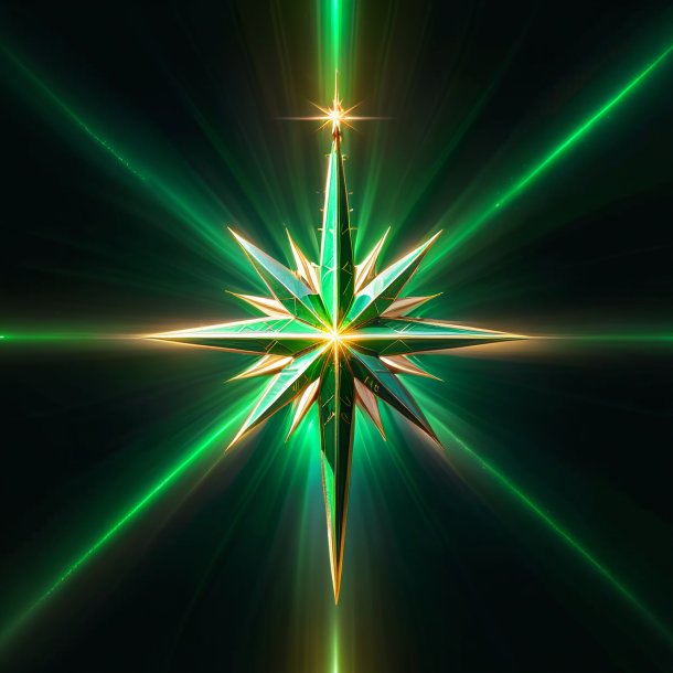 Depicting of a green star of bethlehem
