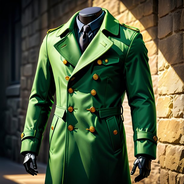 Sketch of a pea green coat from stone
