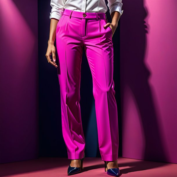 Illustration d'un pantalon magenta de papier