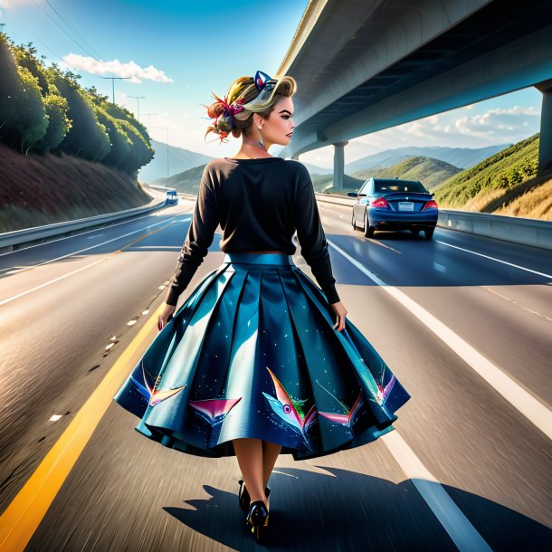 Image of a tuna in a skirt on the highway