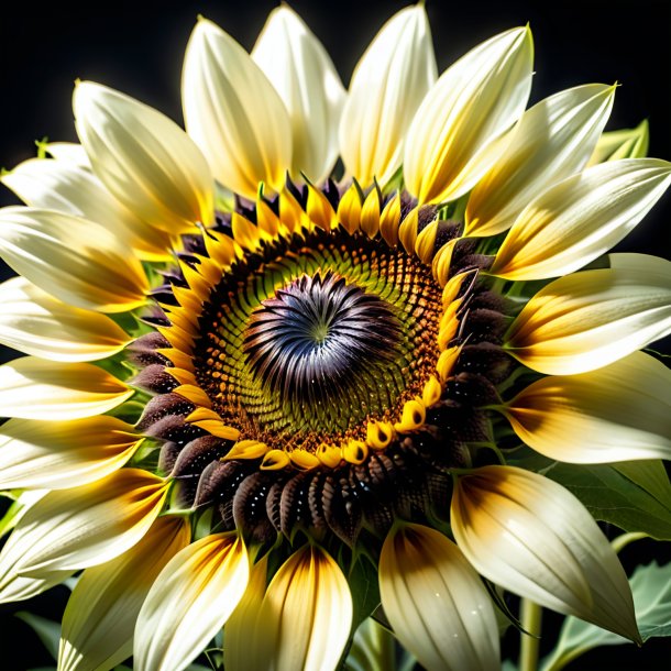 Photography of a ivory sunflower