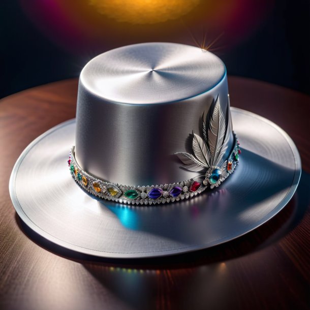 Photo of a silver hat from paper