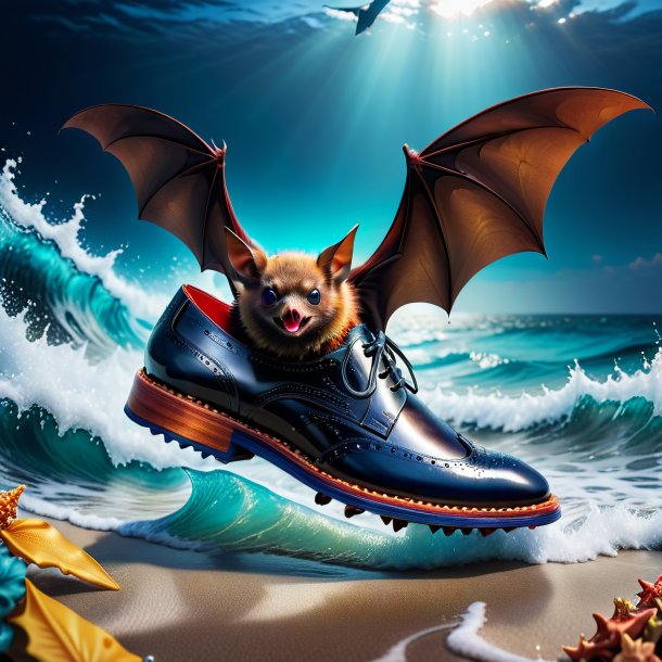 Photo of a bat in a shoes in the sea