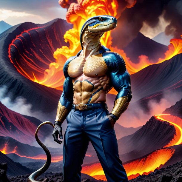 Photo of a king cobra in a trousers in the volcano