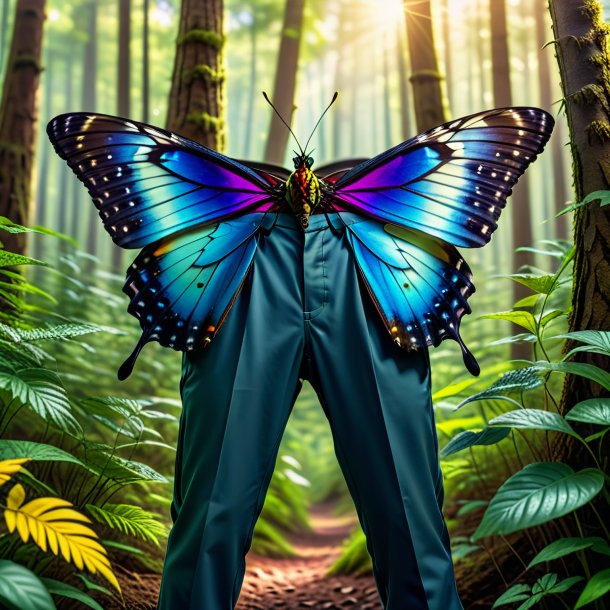 Pic d'un papillon dans un pantalon dans la forêt