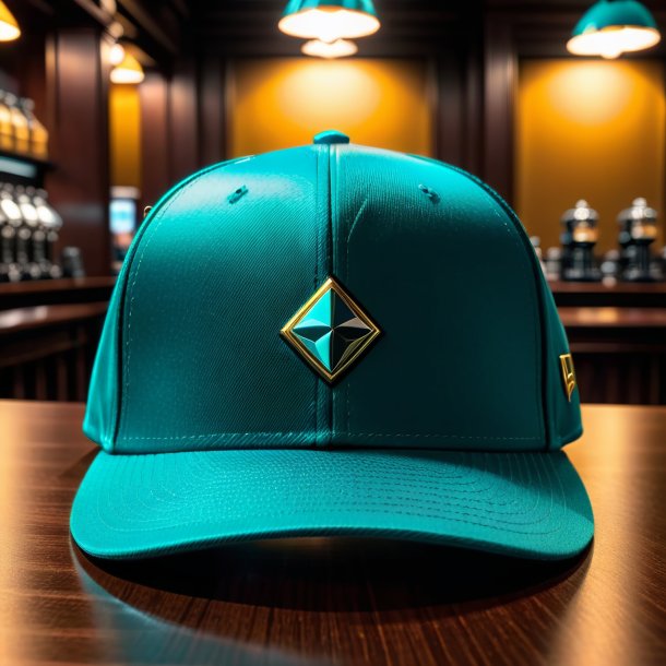 Picture of a teal cap from iron