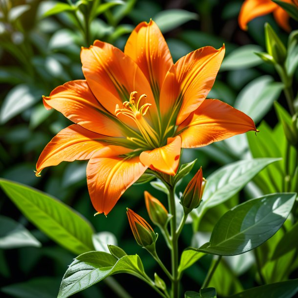 Photography of a orange bellflower