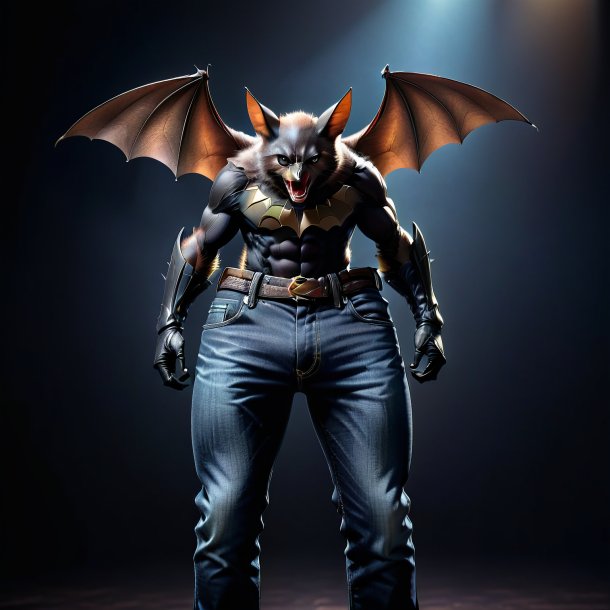 Photo of a bat in a black jeans