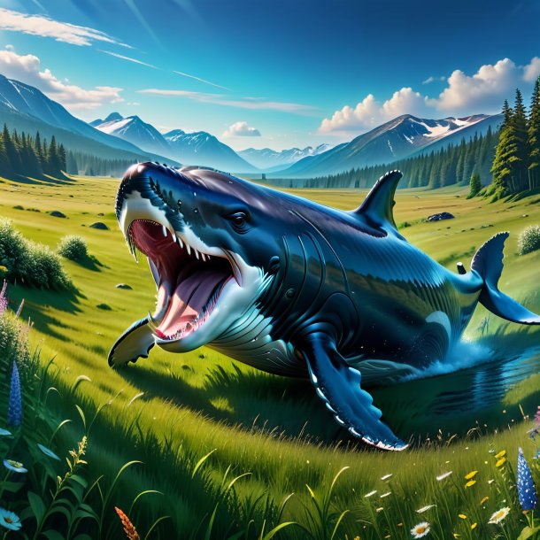 Image of a angry of a whale in the meadow