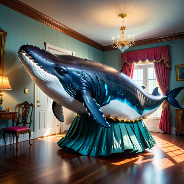 Image of a whale in a skirt in the house