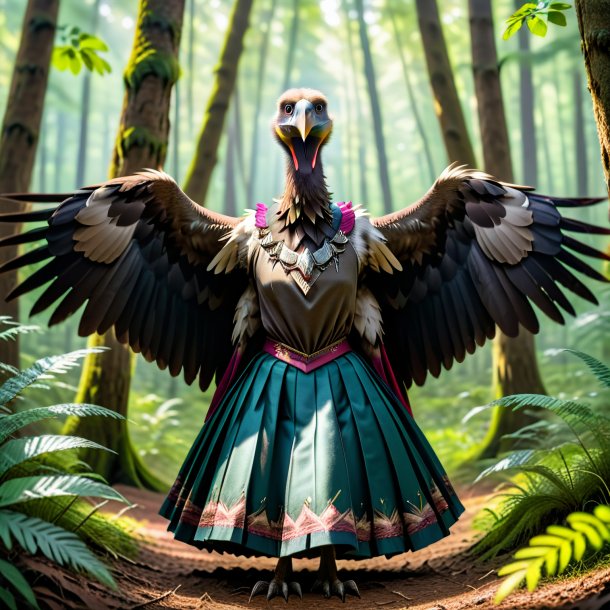 Photo of a vulture in a skirt in the forest