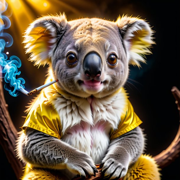 Pic of a yellow smoking koala