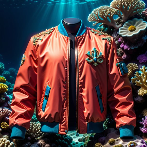 Photography of a coral jacket from stone