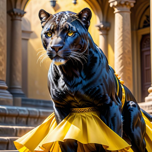 Image of a panther in a yellow skirt