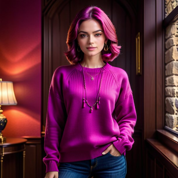 Pic of a magenta sweater from stone